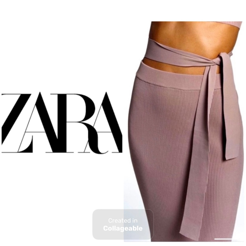 ‼️LAST CHANCE ‼️Zara knit maxi skirt with tags. Size Medium. Mauve Pink‼️